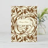 311-Lavishly Lainey Cream & Brown Invitation Kaart (Staand voorkant)
