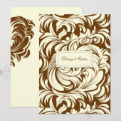 311-Lavishly Lainey Cream & Brown Invitation Kaart (Voorkant / Achterkant)