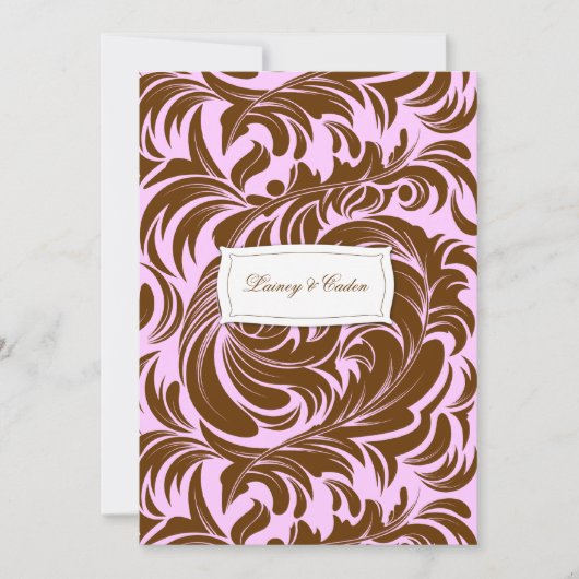 311-Lavishly Lainey Pink & Chocolate Invitation (Devant)