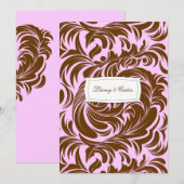 311-Lavishly Lainey Pink & Chocolate Invitation (Devant / Derrière)