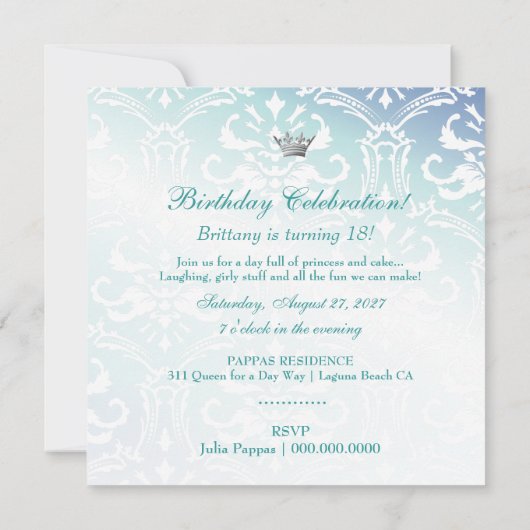 311 Le Invitation Turquoise d'Aqua (Dos)