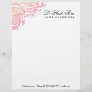 311-Le Plush Fleur - Creamy Pink Letterhead Briefhoofd Ontwerp