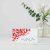 311 Le Plush Fleur Rouge & Turquoise Visitekaartje (Staand voorkant)