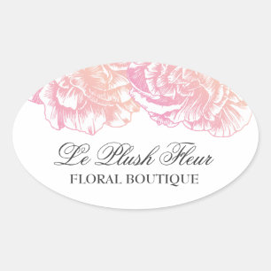 311 Le Plush Fleur Roze Ovale Sticker