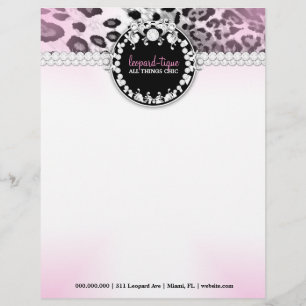 311 Leopard-Tique Pink Fade Letterhead Gepersonaliseerd Briefhoofd