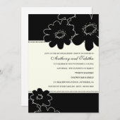 311-Les Fleurs Black Uitnodiging (Voorkant / Achterkant)