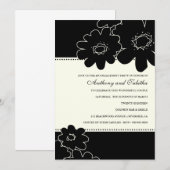 311-Les Fleurs Invitation noire (Devant / Derrière)