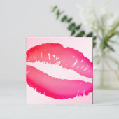 311-Lipstick Kisses | Roze Kaart (Staand voorkant)