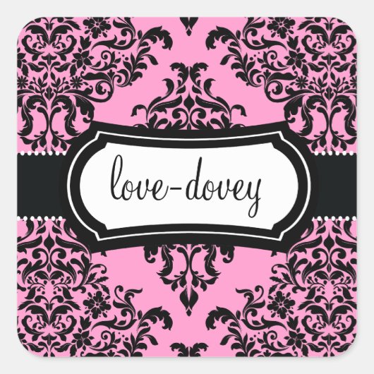 311 Lovey Dovey Damask Sticker roze (Voorkant)