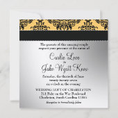 311 Lovey Dovey Mariage damassé Invitation Canary (Dos)