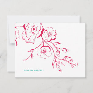 311-Lush Rouge Floral RSVP