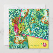 311-Lushious Luau Invitation Linen Kaart (Achterkant)