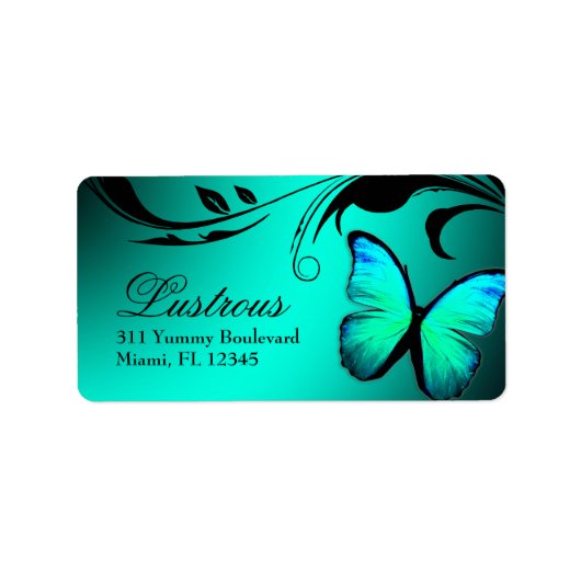 311 Lustrous Butterfly Turquoise Blauw Label (Voorkant)