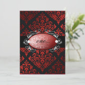 311-Luxueusement Red Licorice Damask Invitation (Debout devant)