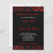 311-Luxueusement Red Licorice Damask Invitation (Dos)