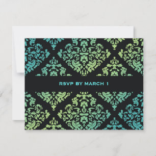 311-Luxurieusement Turquoise Lime Damask RSVP