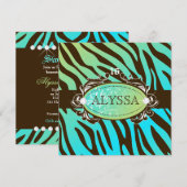 311-Luxurious Oceanic Zebra Sweet 16 Kaart (Voorkant / Achterkant)