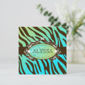 311-Luxurious Oceanic Zebra Sweet 16 Kaart (Staand voorkant)