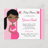 311 Mama Wordt Afrikaans-Amerikaans Roze Uitnodiging Briefkaart (Voorkant)