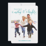 311 Merry & Bright Blue Holiday Carte photo<br><div class="desc">Design par Jill McAmis © 2013.</div>