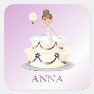 311 "Miss Wright" Brunette Sticker van aubergine