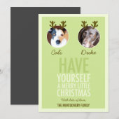 311 Moss Green Pet Antler Carte photo de vacances (Devant / Derrière)