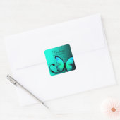 311 Mosterdvlinder Turquoise Blue Vierkante Sticker (Envelop)