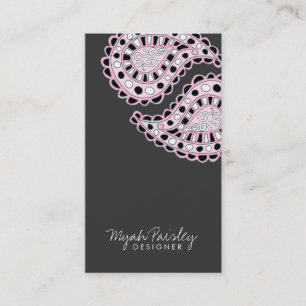311-Myah Paisley Pink Black Grijs Visitekaartje