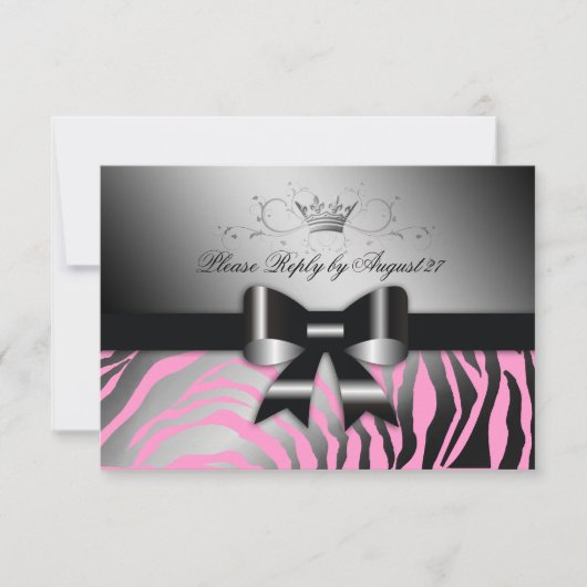 311 Nuit Zebra Shimmer noir Bow rose RSVP (Devant)