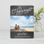 311 O Heilige Night Chalkboard Typography Holiday Feestdagenkaart (Staand voorkant)