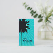 311-OASIS PALM TREE TURQUOISE VISITEKAARTJE (Staand voorkant)
