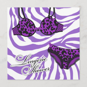 311-Paarse Leopard Paarse Zebra Lingerie Set Kaart