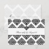 311 Phoebe Cream & Black Damask RSVP (Devant / Derrière)