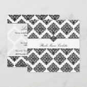 311 Phoebe Crème et Invitation en Damas noir (Devant / Derrière)