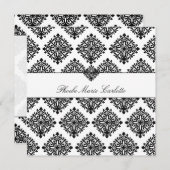 311 Phoebe Crème & Invitation en Damassé Noir (Devant / Derrière)