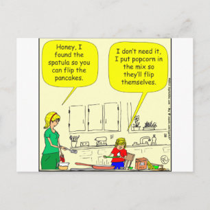 311 Popcorn pancakes cartoon Briefkaart