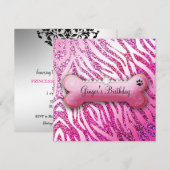 311 Posh Pooch Birthday Invitation Parties scintil (Devant / Derrière)