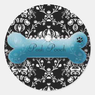 311 Posh Pooch Blauwgroen Pitch Bark Ronde Sticker
