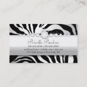 311 Posh Pooch roze Zebra "Silver" Visitekaartje (Achterkant)