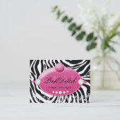 311 Roze, dunne dieproze Zebra 3,5 x 2,5 Visitekaartje (Staand voorkant)