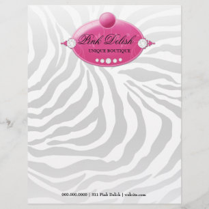 311 Roze, dunne, roze Zebra met briefhoofd