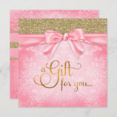 311 Roze Faux Glitter Cadeaubon (Voorkant / Achterkant)