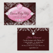 311 Roze fijne monogram | Chocolade 3,5 x 2,5 Visitekaartje (Voorkant / Achterkant)