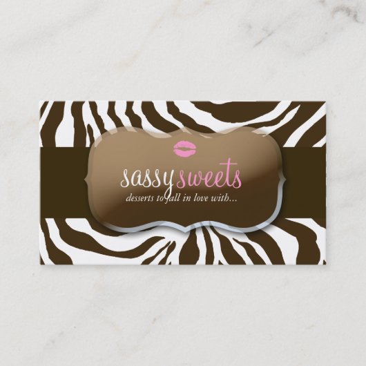 311 Sassy Sweets Zebra Visitekaartje (Voorkant)