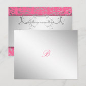 311-Silver Divine | Carte RSVP rose lustre (Devant / Derrière)