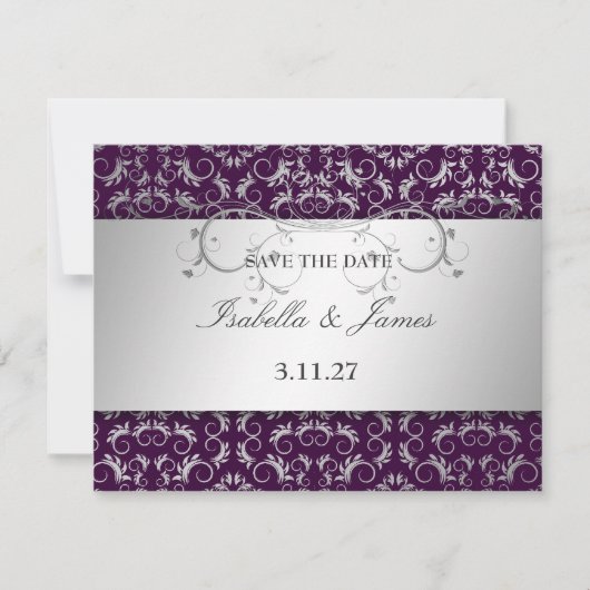 311 Silver Divine Eggplant Save the Date (Voorkant)