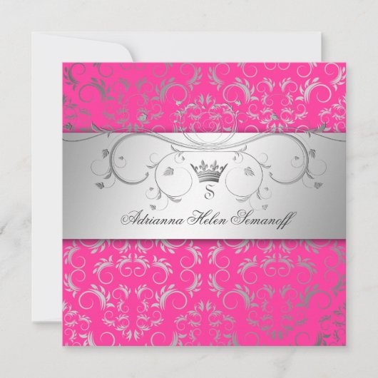 311-Silver Divine Hott Roze Kaart (Voorkant)