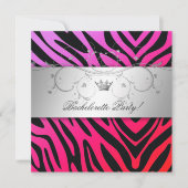311-Silver Divine Paars Punch Zebra Bachelorette Kaart (Voorkant)