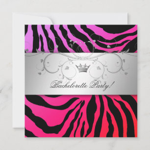 311-Silver Divine Paars Punch Zebra Bachelorette Kaart