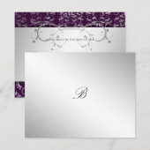 311-Silver Divine | Suggérer carte RSVP (Devant / Derrière)